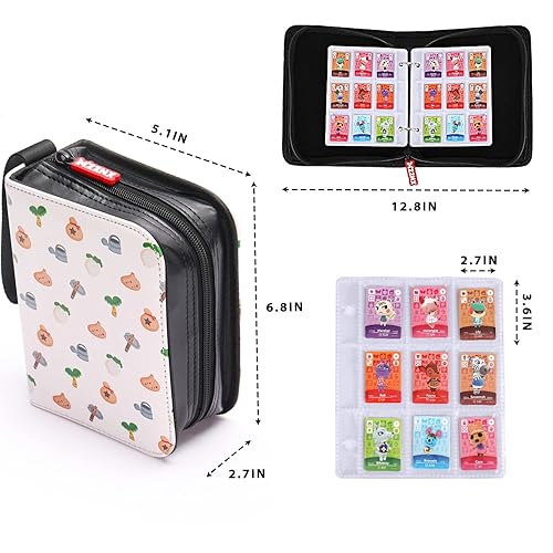 mini amiibo card binder Card Binder for ACNH Mini Amiibo Cards, Card Holder Folder with Sleeves,  Game Collection Card Album Book for NFC Tag Game Mini Cards main image 0