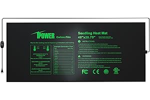 iPower 48" x 20.75" Seeding Heat Mat with Thermostat Temperature Adjustable Knob, Warm Hydroponic Indoor Gardening Plant Germination Pad,