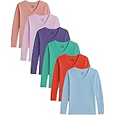 Womens Ultra Soft Long Sleeve Top | UV Sun Protection | Base Layer | All Season Performance V Neck Shirt | Multi Packs