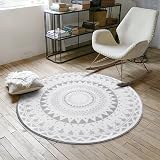 Amazon De In Und Outdoor Teppich Rund Around The Flower Grey