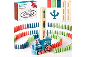 BAIWER 200 PCS Domino Train Toys Set, Automatic Dominos Building and Stacking Creative Game 4-8, Electric Dominoes Stem Montessori Toys for Kids Autistic Boys Girls 3 4 5 6 Year Old Christmas Birthday Gifts