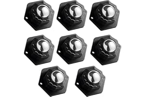 WEITELAI 8 Pack Heavy-Duty Self-Adhesive Swivel Caster Wheels for Furniture, Storage Bins, Cabinets & Appliances - 1 Inch Low Profile Universal Wheels, 30LB Capacity Each