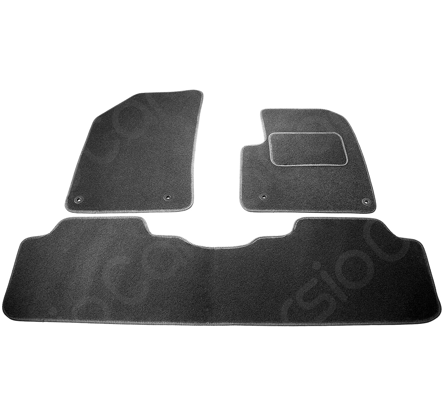 Carsio Carpet Car Mats For Citroen C5 2008 to 2017 3 Piece Set Tailored Fit Floor Mat Complete Accessory Black Custom Fitted - All Weather, Anti-Slip Backing & Black Trim