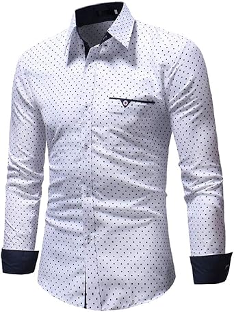 Luckycat Hombre Camisa Manga Larga Slim Fit Camisa Hombre Manga Larga Camisas Formales Negocios Camisa de Vestir Hombre de Algodón Regular Fit Talla Grande: Amazon.es: Ropa y accesorios