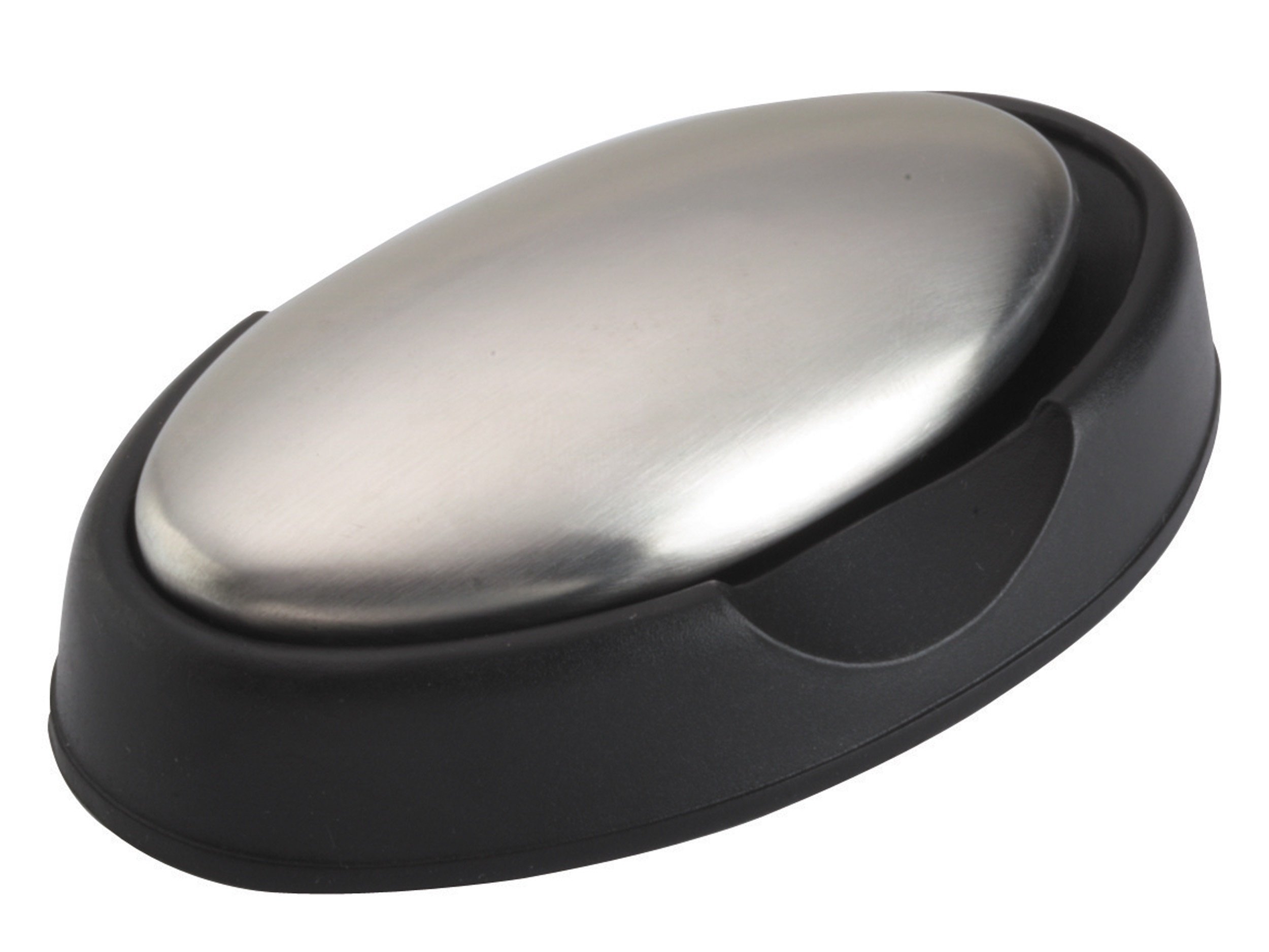 KitchenCraft "Finger Fresh" Odour-Removing Stainless Steel Soap Bar with Stand, 1 x 7 cm (4" x 3")