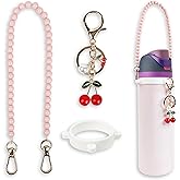 Handle Strap and Cherry Charm Set for Owala Water Bottle 24 oz, 32 oz, 40 oz, Owala Kids, Owala Coffee Tumbler, Owala FreeSip – Includes Handle Strap, for Owala Accessories & Stanley Cup Accessories