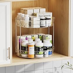 LAMU 2 Pack 2 Tier Lazy Susan Turntable Organizer