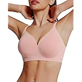 HORISUN Seamless Bras Full Coverage V Neck Push Up Wireless Bras for Women