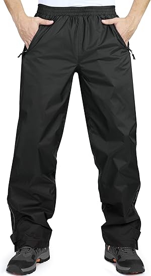 33,000ft wasserdichte Regenhose für Herren Leichte Regenhose Winddichte Outdoorhose zum Wandern Camping Golf