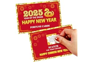 Ellzk 30 Count Chinese New Year 2025 Scratch Off Fortune Party Game Cards - Year of The Snake Decorations & Favors for Lunar New Year's Celebration Office Party