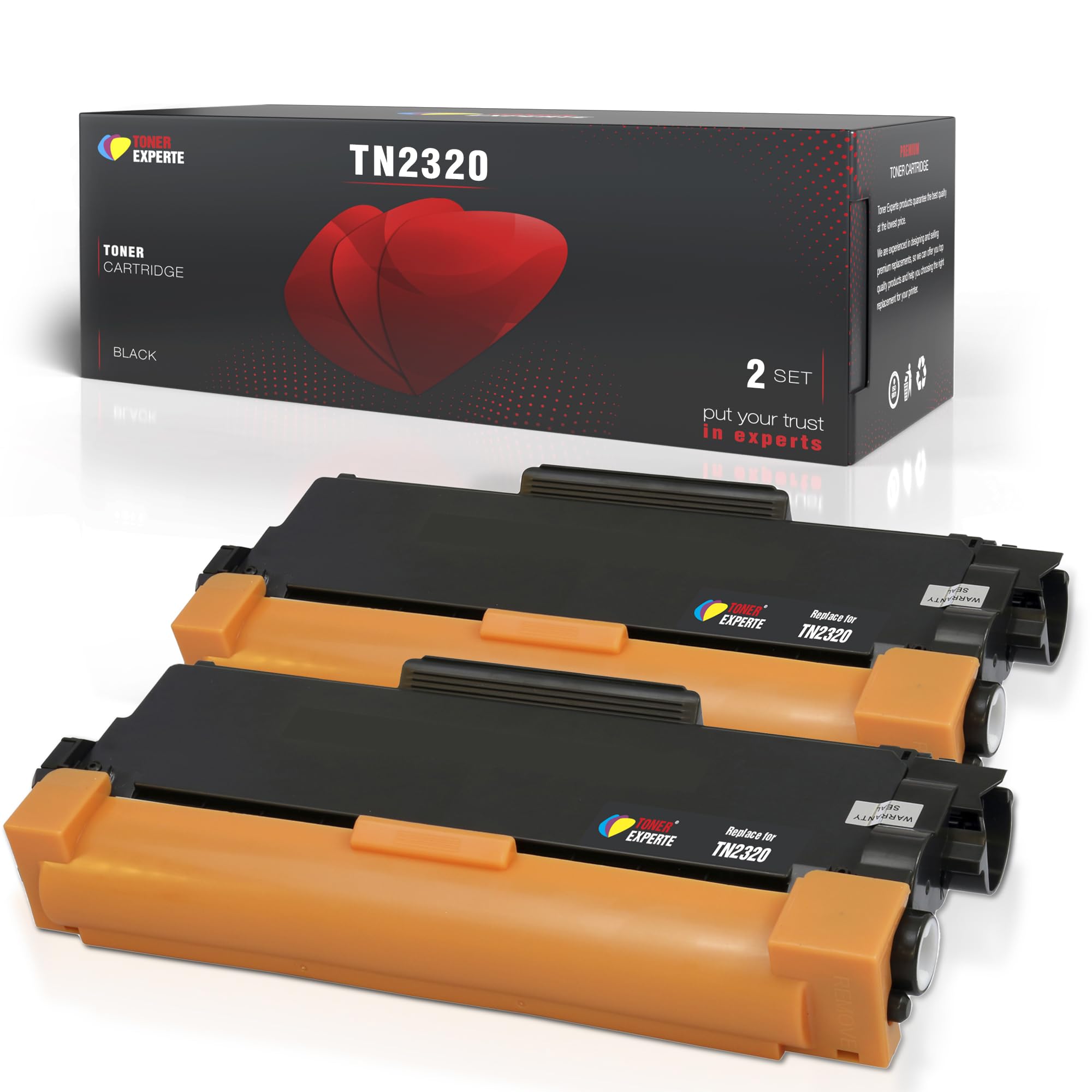 TONER EXPERTE TN2320 TN2310 Toner Cartridge Replacement for Brother TN-2320 TN-2310 Compatible with HL-L2340DW L2360DN L2365DW L2500D DCP-L2500D L2520DW L2540DN MFC-L2700DW 2 Black