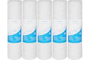 Lafiucy 5 Micron 10" x 2.5" String Wound Sediment Water Filter Cartridge,Whole House Sediment Filtration, Universal Replaceme