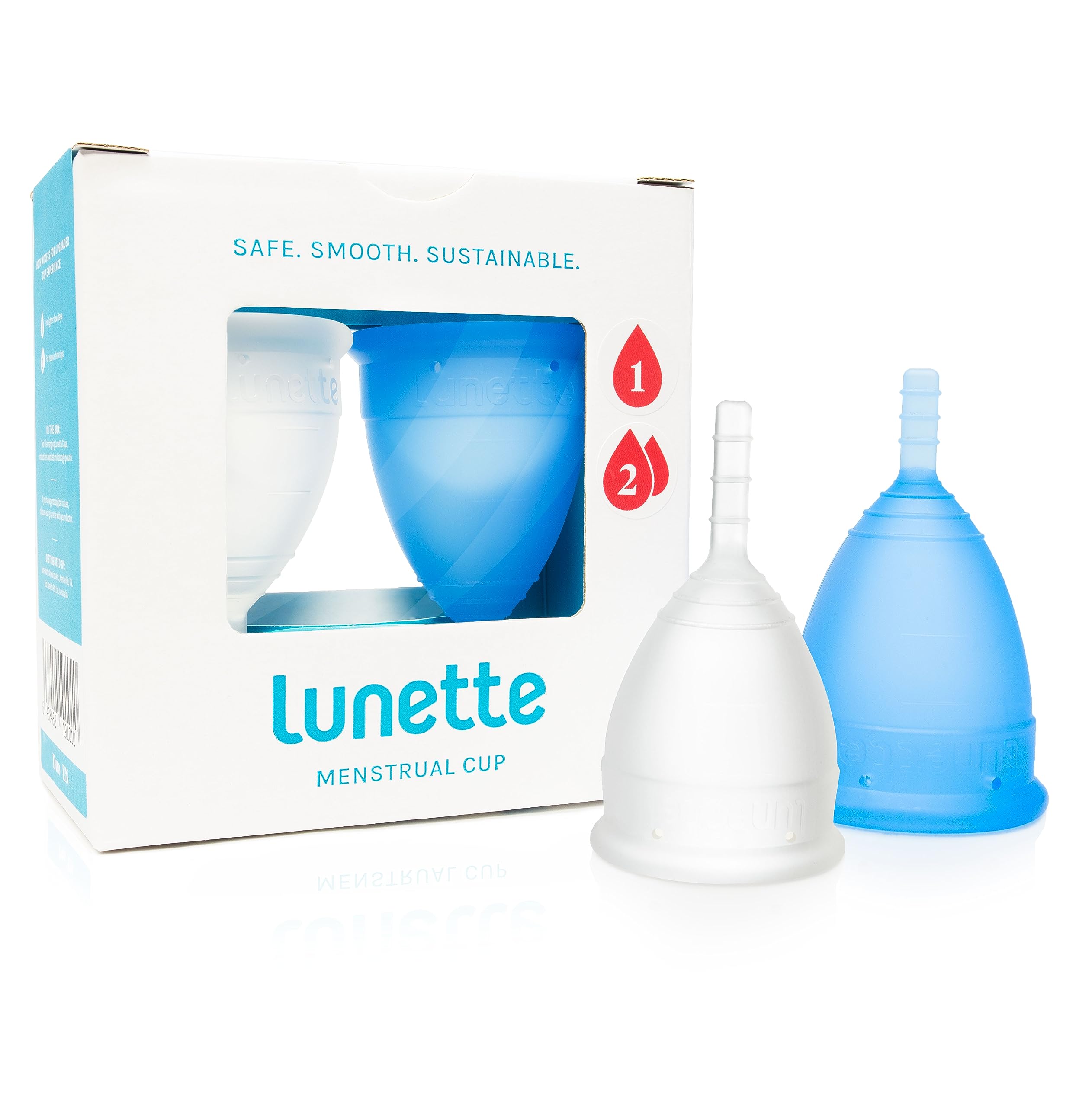 Reusable Menstrual Cup Duo with Period Cups for Light to Moderate and Moderate to Heavy Flow