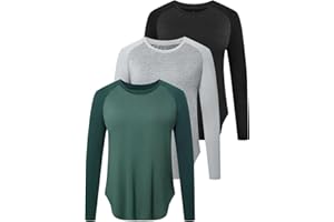 Star Vibe Women's Quick-Dry UPF 50+ Long Sleeve Workout Top Lightweight Athletic Shirt Gym Hiking Outdoor 3 Pack