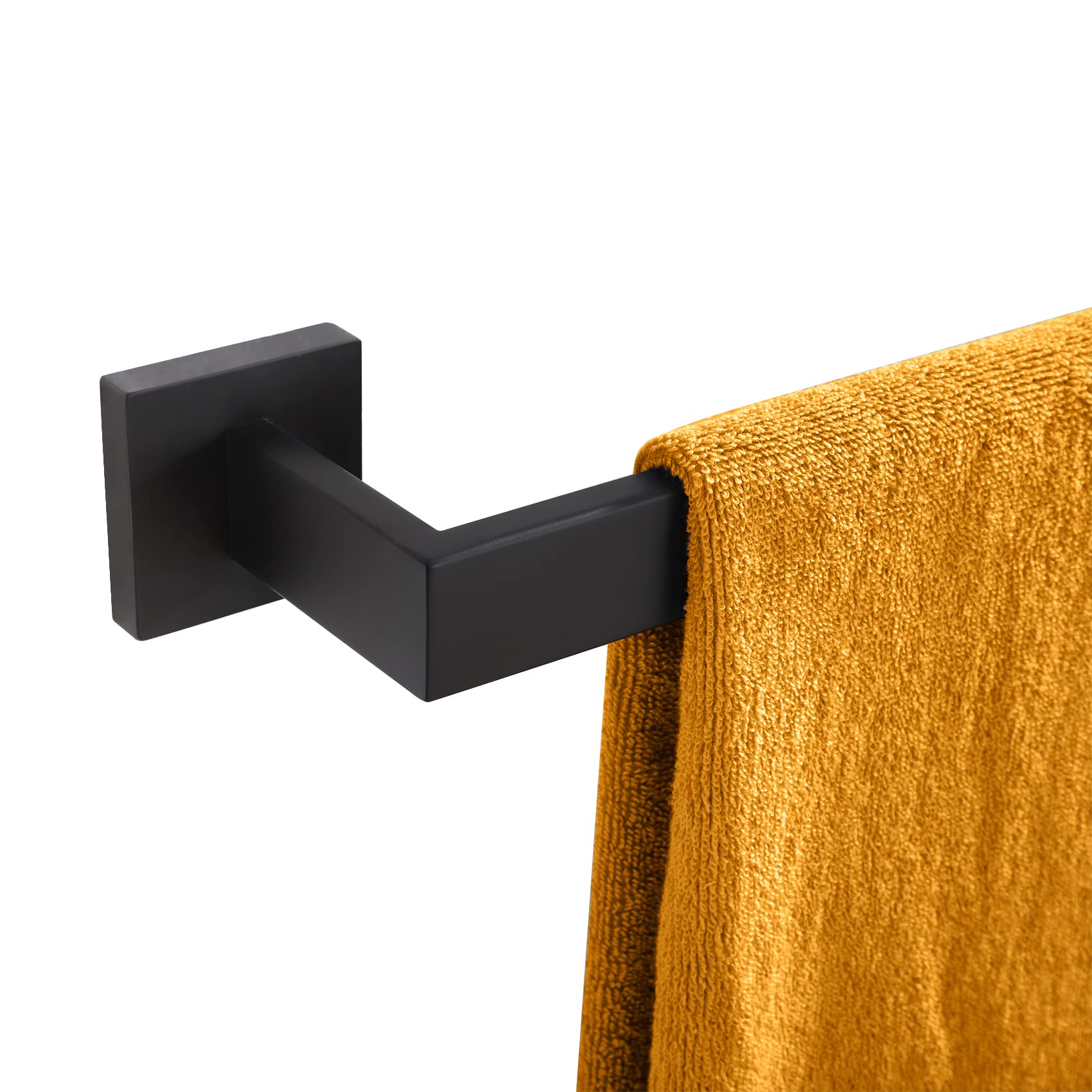 KOKOSIRI 20-Inch Towel Bar Bathroom Rails Kitchen Towel Holder, Wall Mounted SUS304 Stainless Steel Towel Rack Matte Black, B4003BK-L20