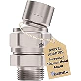 HammerHead Metal Shower Head Swivel Adapter, Pivot Ball Adjusts Angle | Flexible Extension for Fixed, Hand Held and Rain Showerheads, Universal Connector Joint, Brushed Nickel