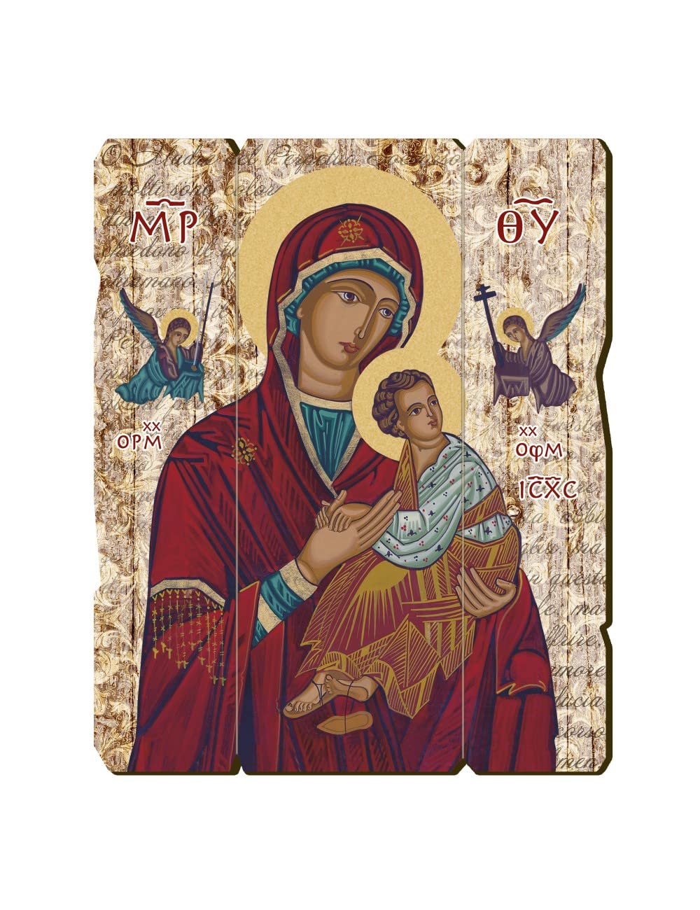 Fratelli Bonella | Vintage Style Wooden Painting of Perpetual Help 19 x 24 cm | Made in Italy