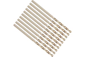 PATIKIL 1.2mm Drill Bit, Jobber Straight Shank M35 Cobalt 5% High-Speed Steel 135° Gold Finish for Stainless Steel Hard Metal