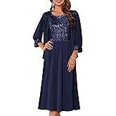 GRACE KARIN Wedding Guest Dress,Mother of The Bride Dresses,Two Piece Formal Sequin Dress with Jacket Tea Length 2026