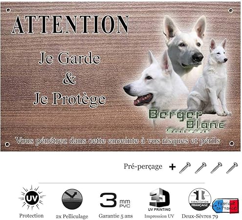 Napravi Rs Decoration De La Maison Ameublement Et Decoration Panneau Chien Ou Plaque Berger Blanc Suisse Poil Court Cm
