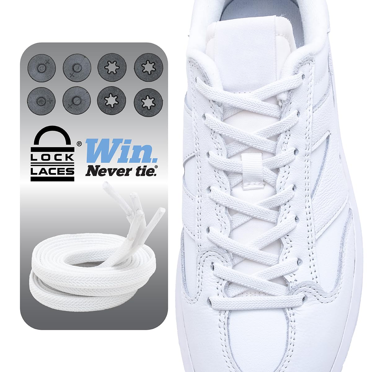 Lock Laces Flat Laces No-Tie Shoelaces – Stylish