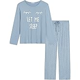 Joyaria Lightweight Bamboo Viscose Pajamas Women Cooling Sweat Wicking Long Sleeve PJs Set Sleepwear S-XXL