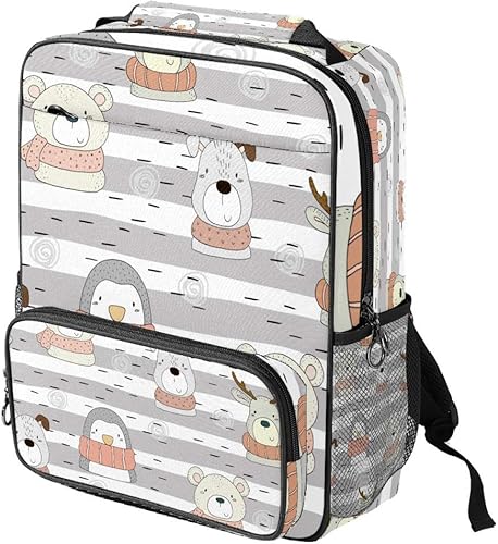 Amazon Carrozza リュックサック 学生 大容量 リュック レディース クマ ペンギン イヌ 動物柄 ストライブ マザーズバッグ デイバッグ メンズ かわいい おしゃれ Carrozza レディース