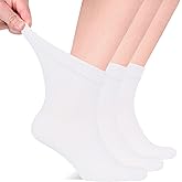 Hugh Ugoli Diabetic Socks for Men, Loose Ankle Socks, Rayon Derived from Bamboo, Extra-Wide, Thin, Seamless Toe, 4-8 Pairs