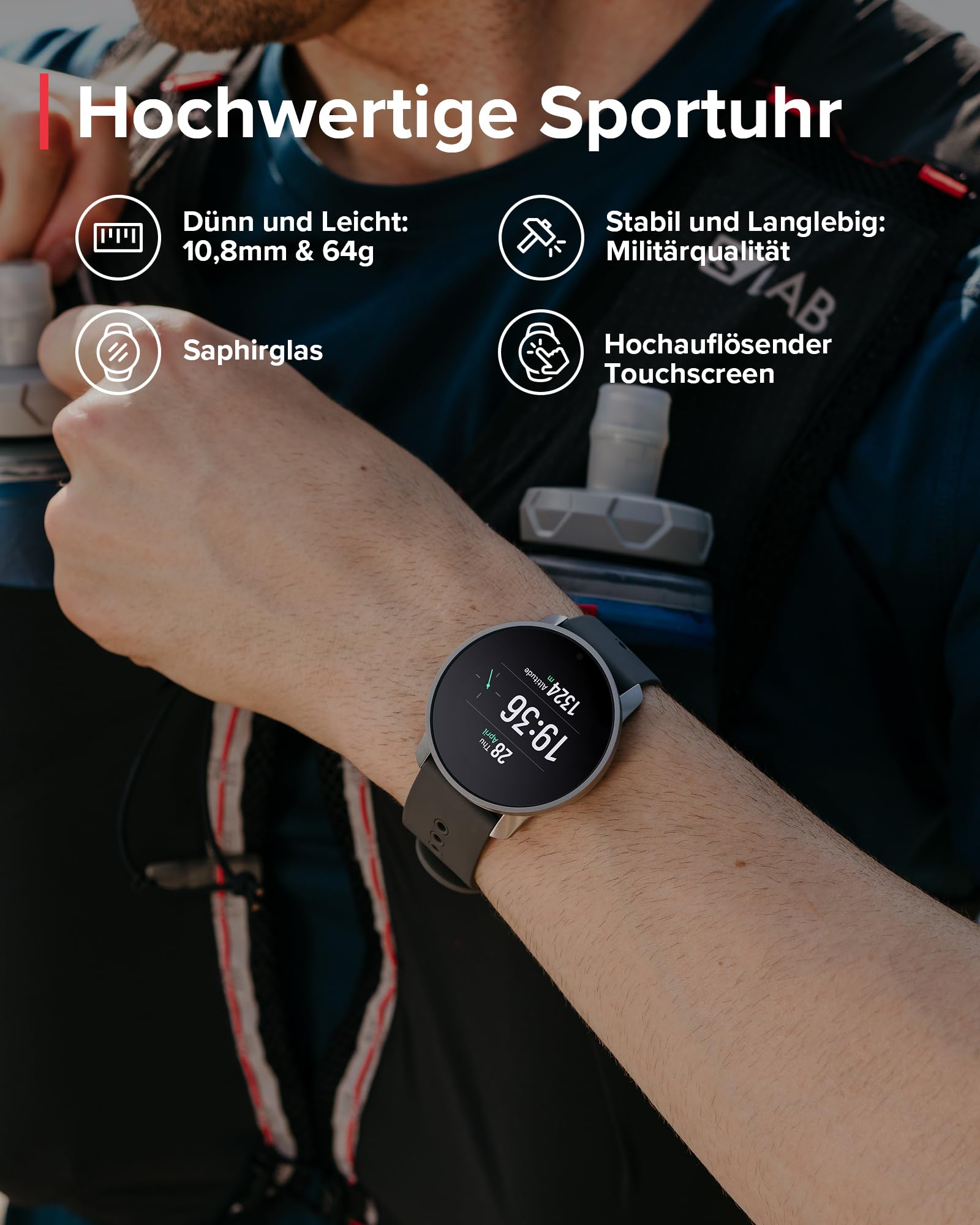 SUUNTO 9 Peak Pro GPS-Sportuhr, 1,2-Zoll-AMOLED-Display, 95+ Sportmodi 3