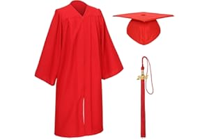 D DODOU Unisex Matte Graduation Cap and Gown Tassel Package for High School and Bachelor
