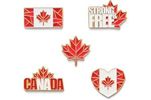 ALPHA and OMEGA - Canadian Patriotic National Canada Strong And Free Symbols Geometric Enamel Pin Gift Set (Pack of 5), Lapel