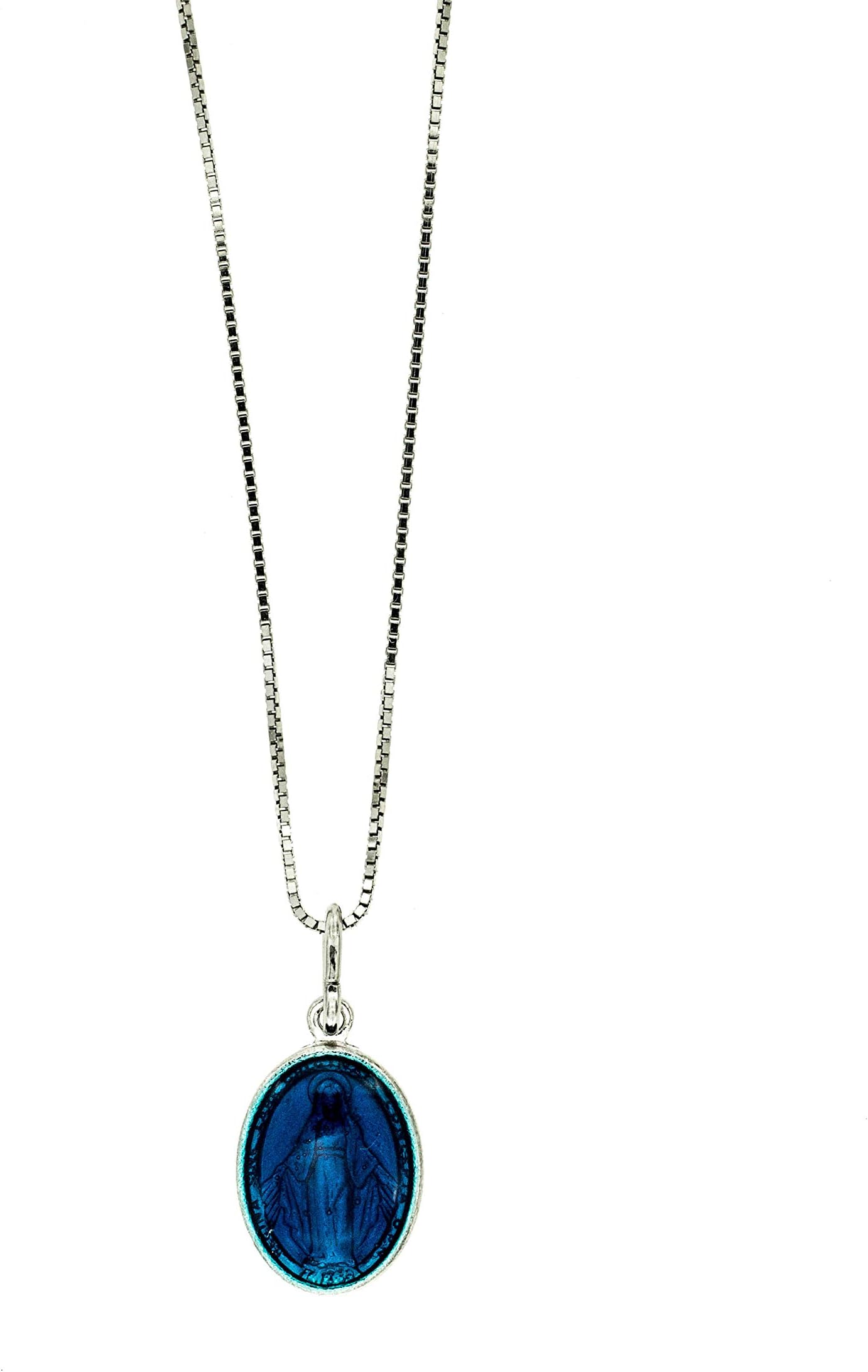 Necklace Miraculous Madonna Medal in Sterling Silver 925 Necklaces Man Woman Madonnina