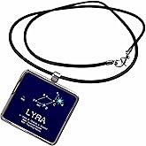 3dRose Lyra star asterism. Vega stellar body. Star colors,... - Necklace With Pendant (ncl_286015)