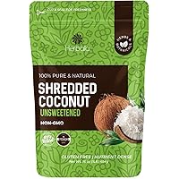 Shredded Coconut Unsweetened, 1 lb. Unsweetened Coconut Flakes, Dried Coconut Shavings, Dry Coconut Shredded, Flaked Coconut 