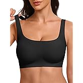 VRVOICE Womens Wireless Jelly Bras No Underwire Support Push Up Removable Straps (U/Cross/Halter) Everyday Sports Bra