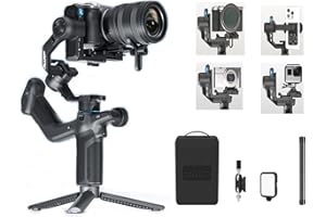 FeiyuTech SCORP Mini 3 Pro Kit 3-Axis Camera Stabilizer,Built-in AI Track,All in One Handheld Gimbal for Mirrorless, Pocket Camera,Action Camera, Phone, 2KG Payload