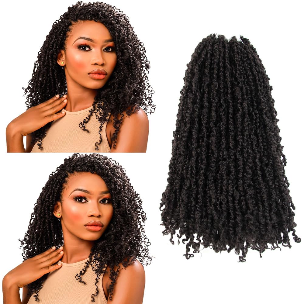 Photo 1 of 14 Inch 10 Packs Yanky Twist Crochet Hair Pre-twisted Brown Kinky Mini Spring Twist Small Curly Senegalese Twist Braids (4#)