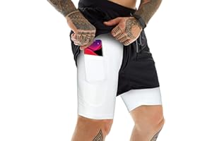 OEBLD Mens Athletic Shorts 2-in-1 Gym Workout Running 7'' Shorts with Towel Loop