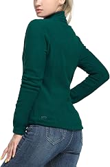 33,000ft Womens Fleece Jacket Full Zip Breathable Lightweight Dark Green L view 2