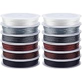 PH PandaHall 131 Yards 0.5mm Beading String, 6 Colors 12 Rolls Bracelet String Chinese Knotting Cord Braided Beading Thread Macrame Thread for Friendship Bracelet Necklace Keychain Beading