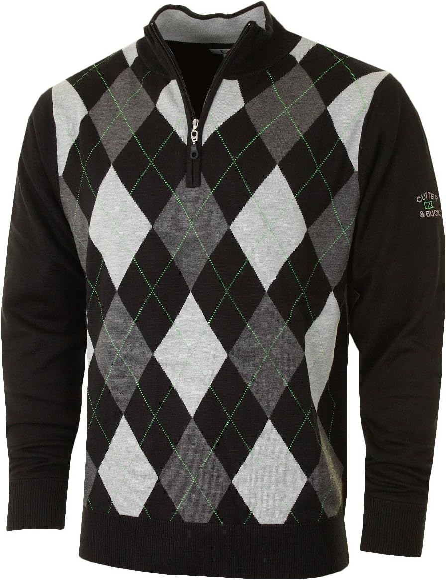 Cutter & Buck 2016 Argyle WINDBLOCK Thermal Windproof Sweater Mens