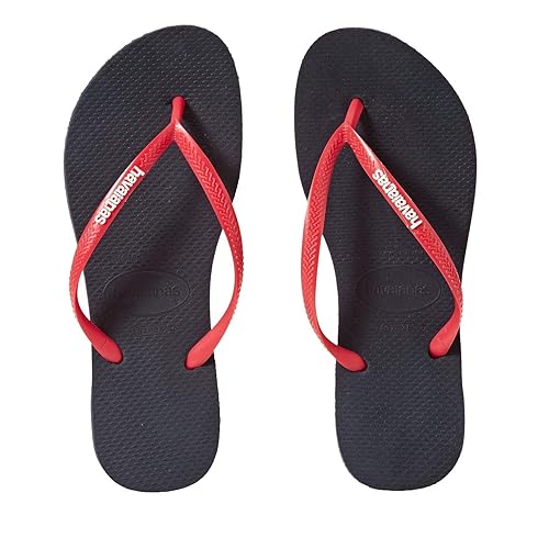 red and blue havaianas