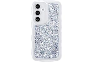 ZTOFERA for Samsung Galaxy A16 4G/5G Case 6.7", Cute Curly Wavy Design with Glitter Sequins,Luxury Aesthetic Bling Sparkly Sh