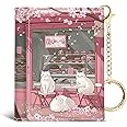 Jogjam Cute Anime White Cats Small Wallets, Kawaii Japanese Rfid Womens Wallet, Slim Thin Trifold Woman Wallet, Travel PU Leather Card Holder Wallet, Mini Key Chain Cash Wallet, Girly Gifts