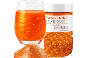 BAKEBRIGHT Bulk (20g) Orange Luster Dust Edible Glitter for Cocktails | Premium Edible Orange Luster Dust for Cake Decorations - Orange Edible Glitter for Drinks Cupcakes Cookies Cakes Food Paint