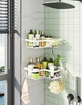 HapiRm Corner Shower Caddy 2 Pack No Drilling White Wall Mounted view 8