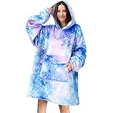 Fiosnow Galaxy Blanket Hoodies for Women and Men Adult Oversize Wearable Blanket Hoodies for Soft and Warm