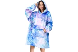 Fiosnow Galaxy Blanket Hoodies for Women and Men Adult Oversize Wearable Blanket Hoodies for Soft and Warm