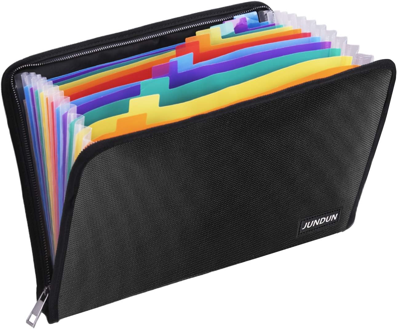 ファイルフォルダ JUNDUN ドキュメントファイル A4 ファイルケース 書類ケース 持ち運び 書類入れ 事務用品 13ポケット 拡張フォルダ 耐火 防水