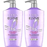 L'Oreal Paris Elvive Hyaluron Plump Shampoo and Conditioner Set for Dehydrated, Dry Hair with Hyaluronic Acid Care Complex, 1 Kit (2 Products)